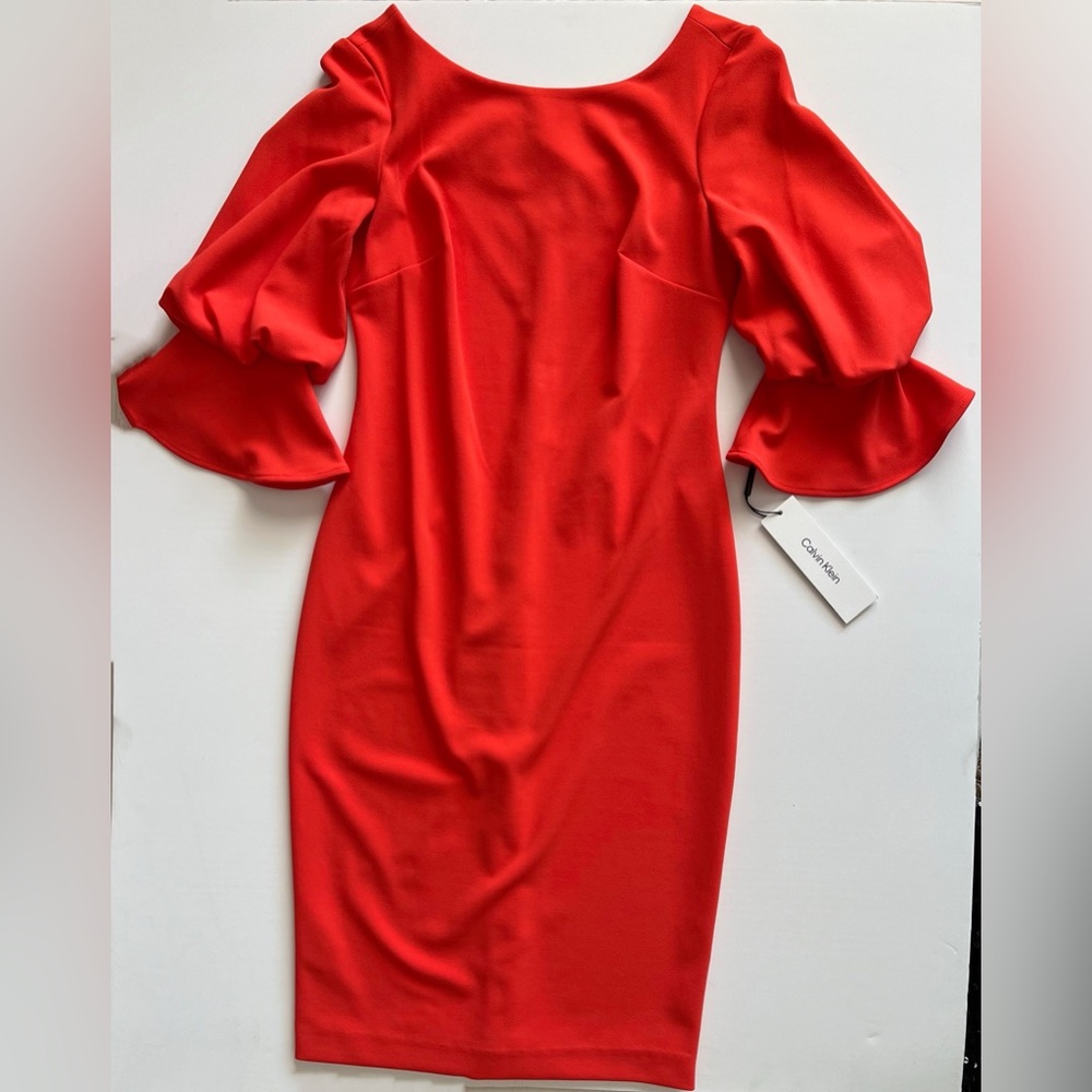 Calvin Klein Bubble Sleeve Sheath Dress